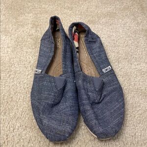 TOMS Blue‎ Textured Slip-Ons